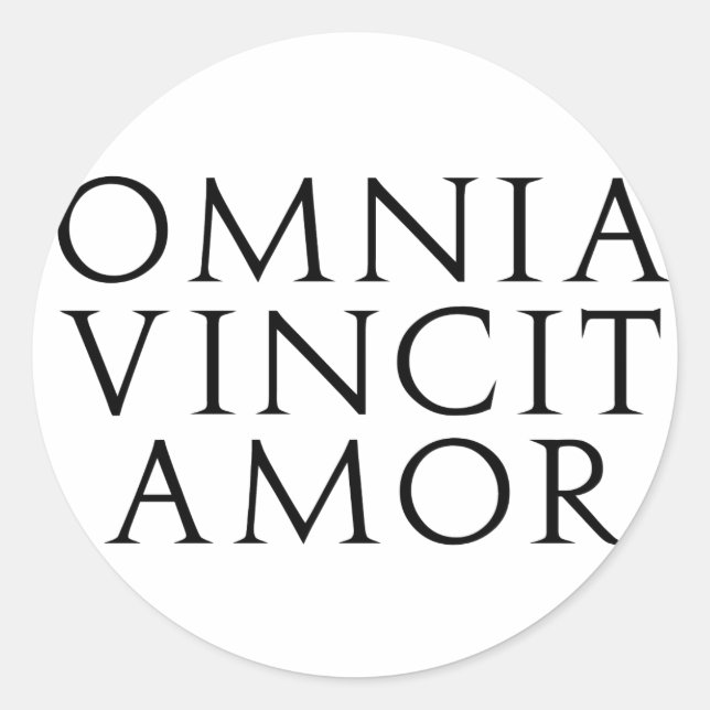 Omnia Vincit Amor Classic Round Sticker (Front)