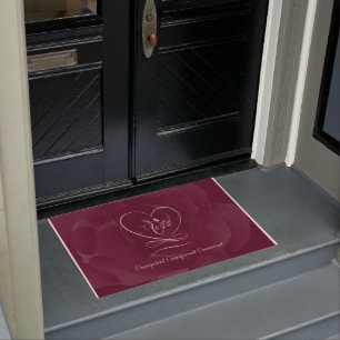 Omnipotent 2 (Cranberry) Love Letter Design   Doormat