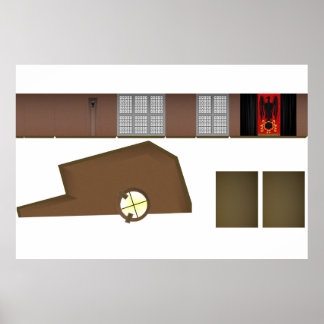 Omnipotent Alien Judge Court Room Diorama Poster