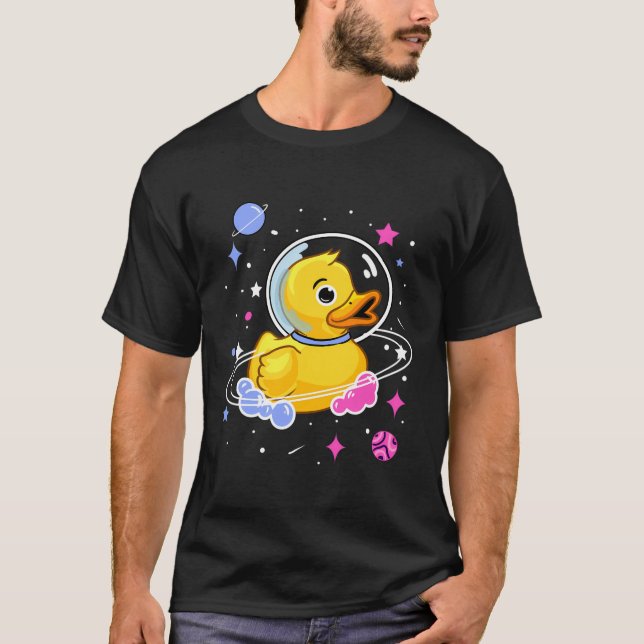 Omnisexual Duck In Space Omnisexual Pride T-Shirt (Front)