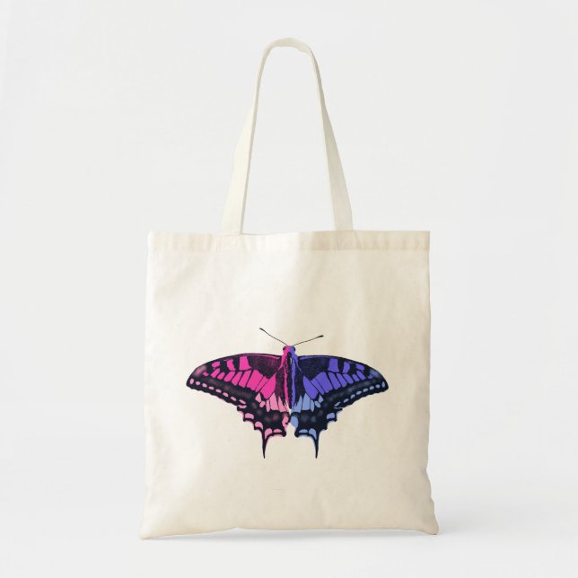 Omnisexual Pride Flag Swallowtail Butterfly Tote Bag (Front)