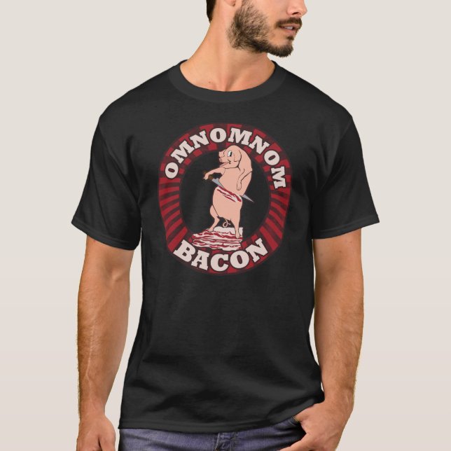 Omnom Bacon Advertising Parody T-Shirt (Front)