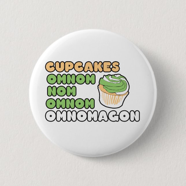 OMNOM Cupcakes 6 Cm Round Badge (Front)