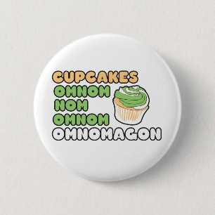 OMNOM Cupcakes 6 Cm Round Badge