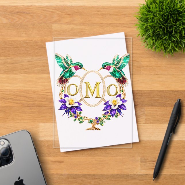 OMO Hummingbird Any Letters Custom Wedding Acrylic Invitations (Insitu (Invitation Card))