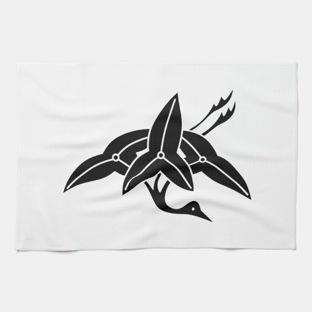Omodaka Crane Tea Towel (Horizontal)