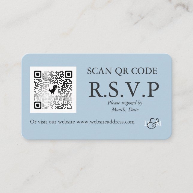 Omphalodes Blue Coloured QR Code Enclosure Card (Front)