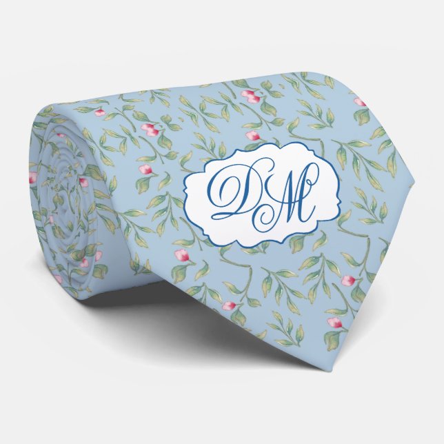 Omphalodes Blue Wedding Keepsake  Neck Tie (Rolled)