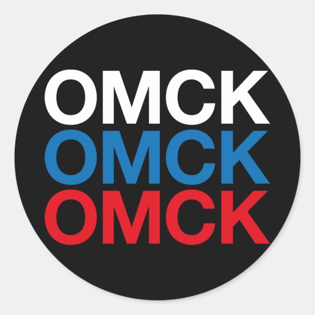OMSK Russian Flag Cyrillic Classic Round Sticker (Front)