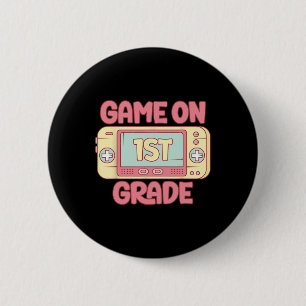 On 1st Grade Cool Video Game Back To School Kids B 6 Cm Round Badge