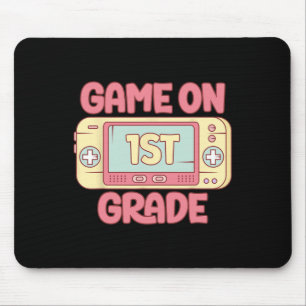 On 1st Grade Cool Video Game Back To School Kids B Mouse Pad