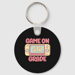 On 5th Grade Cool Video Game Back To School Kids B Key Ring