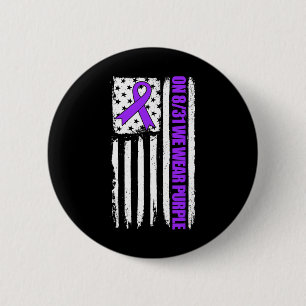On 831 We Wear Purple Usa Flag Drug Overdose Aware 6 Cm Round Badge