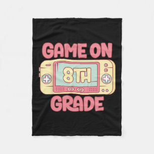 On 8th Grade Cool Video Game Back To School Kids B Fleece Blanket