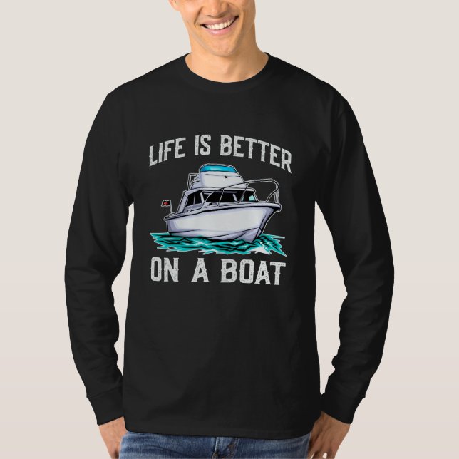 On A Boating Boat Captain  Pontoon T-Shirt (Front)