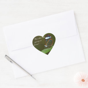 "On a Clear Day" Glasswing Butterfly Design Heart Sticker