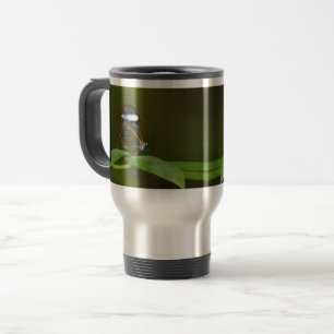 "On a Clear Day" Glasswing Butterfly Design Travel Mug