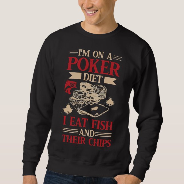 On A Diet I Eat Fish And Their Chips Cap Sweatshirt (Front)