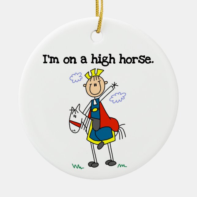 On a High Horse Ceramic Tree Decoration (Front)
