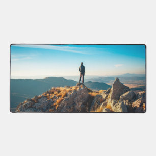 On a majestic autumn rocks desk mat