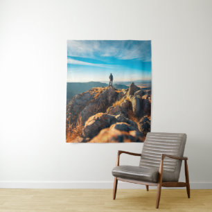 On a majestic autumn rocks tapestry