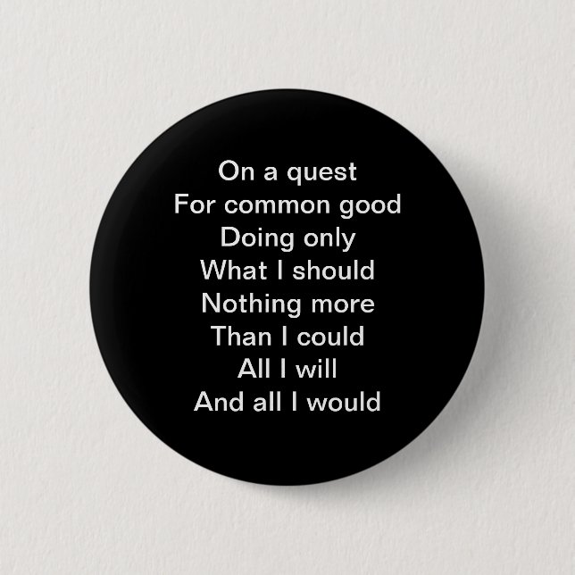 On A Quest 6 Cm Round Badge (Front)