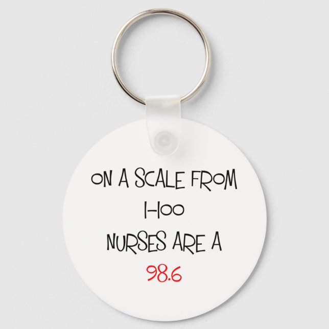On a scale from 1 - 100, nurses are a 98.6 key ring (Front)