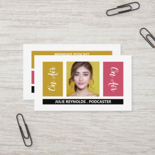 On Air - Podcaster Photo - Retro Podcaster Business Card