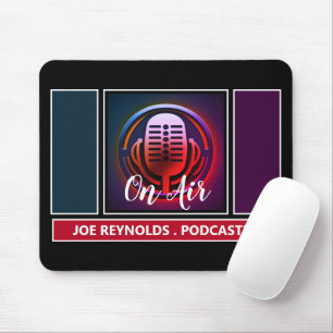 On Air Podcaster, Retro Podcast Mouse Pad