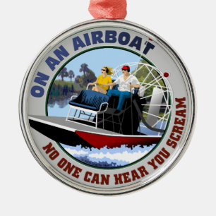 On an Airboat No One Can Hear You Scream Metal Tree Decoration