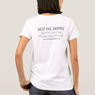 On Angels' Wings Logo Front Motto Back Women's Tee