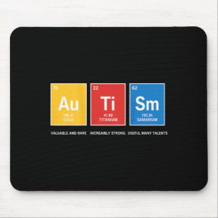 ON Back Autism Awareness Periodic Table ASD Women Mouse Pad