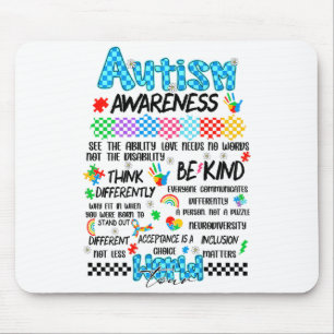 (on Back) Autism Awareness World Tour Love Needs N Mouse Pad