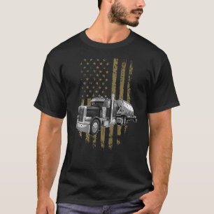 On Back- Big Rig Semi Trailer Truck Driver USA Ame T-Shirt