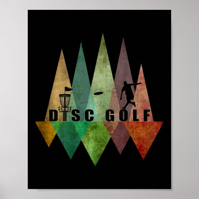 On Back Cool Stylised Geometric Design Disc Golf  Poster (Front)