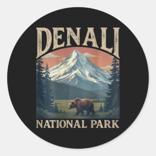(on Back)denali Mountain Peak Elevation Alaska Nat Classic Round Sticker