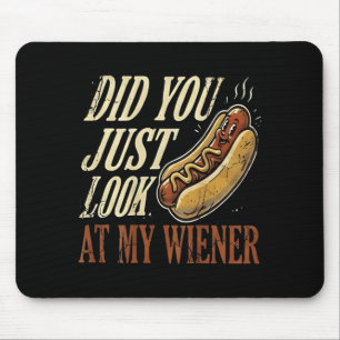 On Back Did Look At Wiener Funny Hotdog Lover Mouse Pad