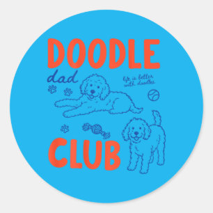 On Back Doodle Dad Club Dog Dad Golden Doodle Classic Round Sticker