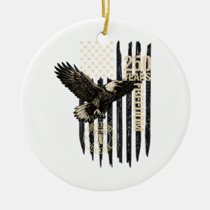 On Back Eagle and Flag 250 Years 1776-2026 250th B Ceramic Tree Decoration