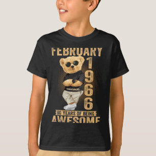 (on Back) February 1966 60th Birthday 60 Years Ted T-Shirt