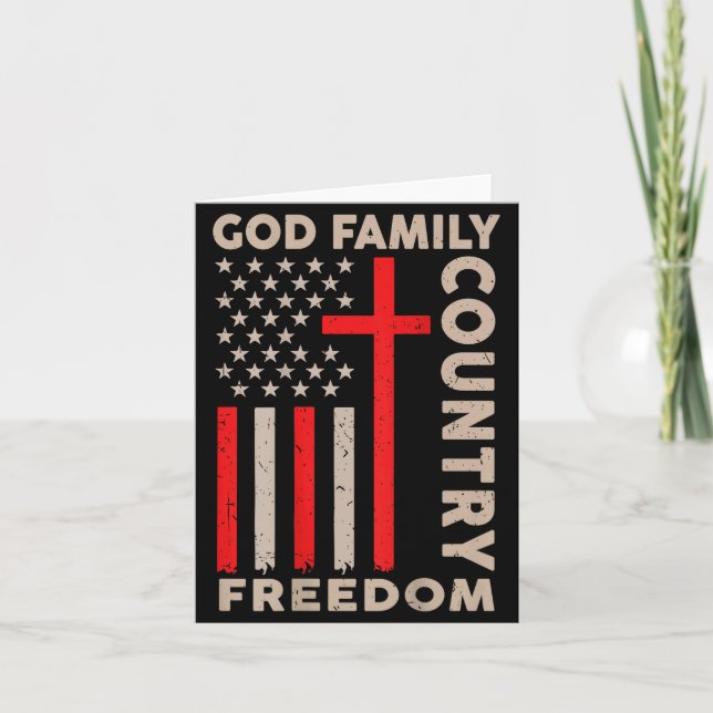 On-back God Family Country Dom Patriotic Christian Card (Front)