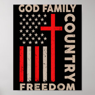 On-back God Family Country Dom Patriotic Christian Poster