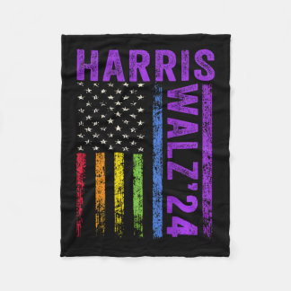 (on Back) Harris Waltz 2024 Election Kamala Harris Fleece Blanket