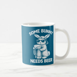 (on back) some bunny needs beer funny easter bunny coffee mug