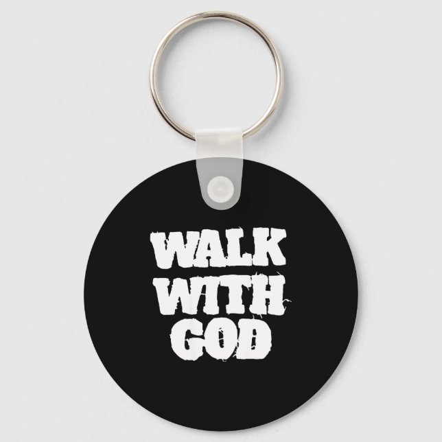 On Back Walk With Jesus God Christian Men Women Sa Key Ring (Front)