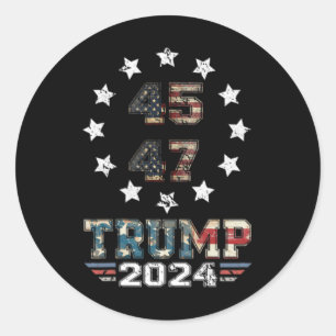(on Back) Western Trump Cowboy You Missed Again  Classic Round Sticker