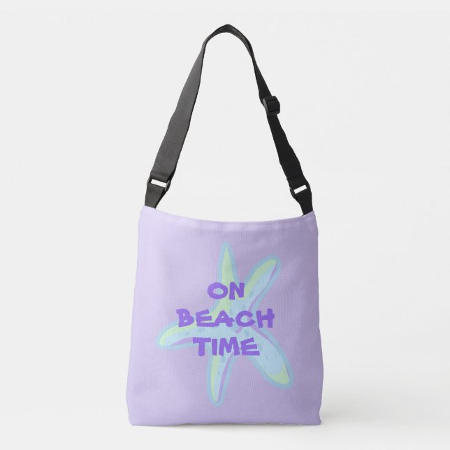 On Beach Time Starfish Lavender Crossbody Bag (Front)