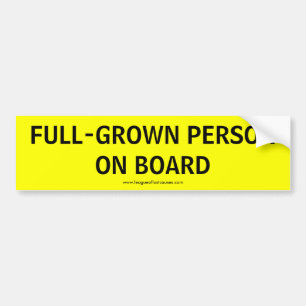 "On Board: Adult" bumper sticker
