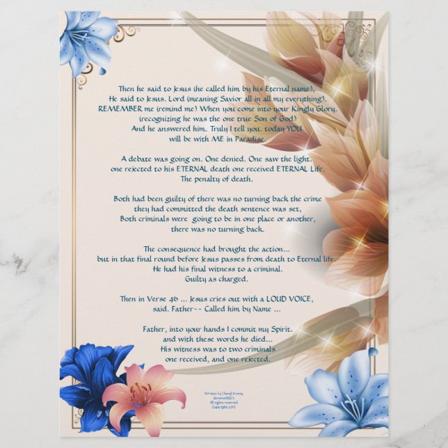 On Calvary Writings Personalised Paper (Front)