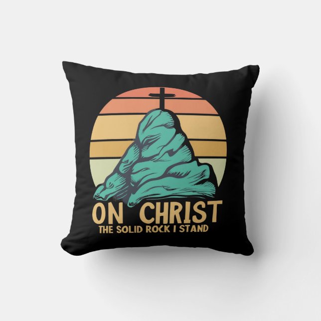 On Christ the Solid Rock I Stand Cushion (Front)